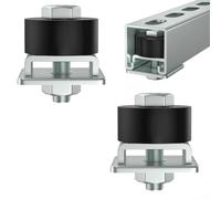 Tapón de rueda de rodillo para carrito compatible con canales Unistrut - Limitador de acero para rieles de 1-5/8 pulgadas de ancho para evitar el desprendimiento y la vibración (2 unidades)