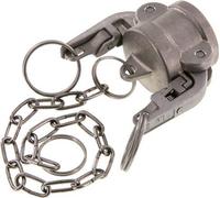 Tapón de seguridad de acero inoxidable Camlock DN 25 (1'') Tipo DC MIL-C-27487
