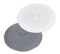 Tapón de Silicona Desagüe, Tapón de Drenaje Universal Desmontable Goma Tapones Fregadero para Cocina, Baño, Lavandería, Lavabo, Ducha, Desagües Piso, 6 Pulgadas, Blanco y Gris (2PCS)