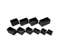 Tapón de silicona for orificios, tapones goma impermeables, 4 piezas, cubierta cuadrada negra for pies mesa, muebles, silla escritorio, patas, junta, tapas extremo tubo, tapa PVC(25 * 50mm)