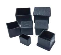 Tapón de silicona for orificios, tapones goma impermeables, 8 piezas tapas cuadradas negras for patas silla, cubierta pies antideslizantes PVC, protectores piso cuadrados for for muebles(16 * 16mm)