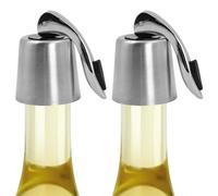 Tapón de vino al vacío de acero inoxidable, 2 unidades de tapones para botellas de vino, biela reforzada, reutilizable, cierre hermético para botellas de vino, tapón de botella