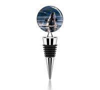 Tapón de vino con diseño de orca, tapones decorativos para champán, tapones de corcho al vacío para bebidas con sello de goma, botellas reutilizables para bodas, vacaciones, cumpleaños, fiestas y re