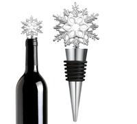Tapón de vino de copo de nieve, protector de botellas de aleación de zinc, tapón de boquilla de vertido de metal, sello de vino de Navidad para el hogar, restaurante, con diseño decorativo, regalo