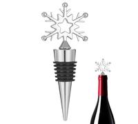 Tapón de vino de Navidad, corcho hermético reutilizable, protector de copo de nieve de aleación de zinc, construcción decorativa, función de instalación, accesorio de bar de vacaciones premium, bebida