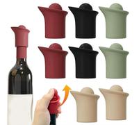 Tapón de vino de silicona para botellas de vino, tapones de vino para botellas de vino, cubierta de botella de sellado, conservador reutilizable para champán, cerveza, aceite de oliva (8 piezas)