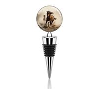 Tapón de vino decorativo de metal para botellas de vino, elegante, reutilizable, a prueba de fugas, animales, caballos corriendo, corchos de vino para regalos, bares, vacaciones, fiestas, bodas
