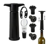Tapón de vino, juego con vertedor, recipiente de lámina, abridor de botellas y aireador - Tapón reutilizable para botellas de vino | Para cocina, boda, bar, casa, champán, beber cerveza