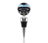 Tapón de vino para cabina de avión, tapón de metal desmontable a prueba de fugas, exquisito tapón redondo, ahorrador de vino tinto para Navidad y cumpleaños.