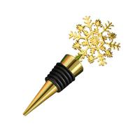 Tapón de vino - Sello de botella de Navidad de 10,8 x 4 cm, elegante tapa de sellado, acento de copo de nieve, construcción de aleación reutilizable, acabado brillante para vacaciones, uso para