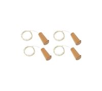 Tapón decorativo con guirnalda LED blanca cálida 2 m pack 4 unidades ABS pilas incluidas