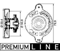 Tapón del depósito del radiador CRB 15 000P MAHLE