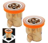 Tapón Desague Antiolores Universal, 2 Piezas Atrapa Pelos Ducha, Válvula Antirretorno Desague, Filtro Desague Ducha, Desodorizante, Antirreflujo, para Balcones, Cocinas, Fregaderos y Lavaderos