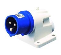 Tapón Fijo Pared 90 Grados IP44 2P + T 16A 200-250V 50/60Hz Azul Arnés Tornillo