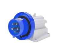 Tapón Fijo Pared 90 Grados IP67 2P + T 16A 200-250V 50/60Hz Azul Arnés Tornillo
