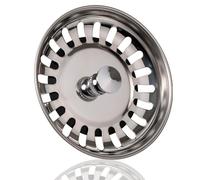 Tapon Fregadero Cocina con Filtro Anti desechos | Colador desague para Fregadero con Junta de Goma Fabricado en Acero Inoxidable Apto para 79-82mm | Rejilla lavadero Inoxidable (1 Filtro, 80mm)