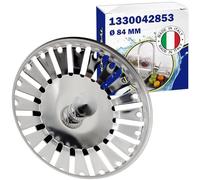 Tapon Fregadero Cocina Universal Ø 84 mm H 18 mm en Acero Inoxidable con Código Original 133.0042.853 1330042853 1330042867 1920059 para Franke - Made IN Italy - MONTERAL