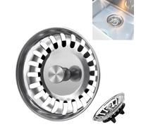 Tapón Fregadero de Cocina 80mm para sifón IKEA ATLANT y DOMSJÖ, Juego de Fregadero con Tornillo de Montaje y Tuerca, Tapón Colador con Junta