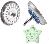 Tapón Fregadero de Cocina, CompraFun 2pcs de Acero Inoxidable Ø80 mm Engrosado de Doble Capa, Tapón Universal para Desagüe, con Filtro de Silicona (1pcs)