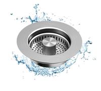 Tapón Fregadero De Cocina Universal, Rejilla Desague Ducha, Colador E Tapa Fregadero Cocina, Adecuado Para Agujeros De Fregadero De 37 Mm De Profundidad Y 75-87mm De Ancho, De Acero Inoxidable Y Cobre