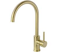 Tapón giratorio de latón para fregadero de cocina con una sola palanca.oro cepillado