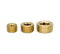 Tapón hexagonal de latón, 1/8 ", 1/4", 3/8 ", 1/2", 3/4 ", rosca macho hembra, conector de montaje de tapa de extremo de tubo de latón(Countersunk,1)