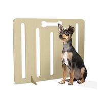 Tapón independiente para perros, barrera de madera para mascotas, para el hogar, escaleras y puertas, tapón interior para mascotas con taladro (hueso, 51 x 75 cm, perros pequeños)