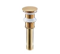 Tapon Lavabo Universal G1 1/4“,Oro Rosa,Valvula Desague Lavabo Click Clack,TapóN DesagüE Lavabo,Orificio De Desbordamiento De La Cesta,Anticorrosión De Cobre Completo,Oro Cepillado
