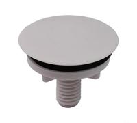Tapón para agujero de grifo, placa ciega para fregadero de cocina, 49 mm de diámetro, plástico ABS, color blanco, compatible con agujeros de desbordamiento estándar de 16 a 35 mm