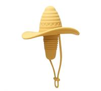 Tapón para botella de vino con sombrero de vaquero, de silicona, sellado al vacío, para champán y vino tinto, mantiene las bebidas frescas, regalo creativo de cocina para mamá y papá (amarillo)