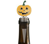 Tapón para botella de vino de Halloween, decoración de Halloween de aleación con diseño de calabaza y sello de vino, con cierre hermético, conservador de champán, decoración de bebidas para el hogar