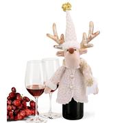 Tapón para botellas de vino, diseño de árbol de Navidad, bolsa para botellas de champán, funda protectora reutilizable, decoración navideña para mesa de fiesta, fiesta