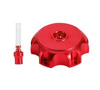 Tapón para depósito de combustible de gas de moto de aluminio CNC, tapón de sellado de alta precisión para alimentación, repuesto para apertura de 51-54 mm, rojo