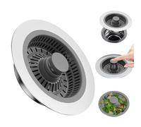 Tapón para fregadero, colador de cesta para desagüe, colador para fregadero de cocina, profundidad del orificio de drenaje > 35 mm