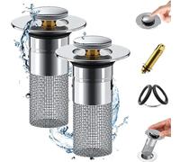 tapón para fregadero de baño,Stainless Steel Basin Drain Filter,Stainless Steel Floor Drain Filter,Bathroom Sink Drain,bathroom Sink Drain with Filter,Universal Pop-up Sink Drain Filter Stopper