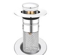 Tapón para lavabo, 6 x 8 cm, acero inoxidable, tapón de desagüe con colador extraíble para el cabello, tapón de repuesto para baño, cocina, apartamento, hotel