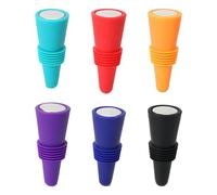 Tapón para vino reutilizable - 6 unidades de corcho para la conservación del vino, tapón de botella | Apto para bares, , reuniones, bodas, vacaciones y para beber champán, cerveza y