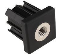 Tapón roscado M12 para tubo cuadrado 40 x 40 x 4,0 mm, plástico PA reforzado con fibra de vidrio, color negro