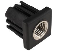 Tapón roscado M20 para tubo cuadrado 40 x 40 x 2,5 mm, plástico PA reforzado con fibra de vidrio, color negro