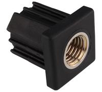 Tapón roscado M20 para tubo cuadrado 40 x 40 x 3,0 mm, plástico PA reforzado con fibra de vidrio, color negro