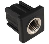 Tapón roscado M20 para tubo cuadrado 40 x 40 x 4,0 mm, plástico PA reforzado con fibra de vidrio, color negro