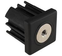 Tapón roscado M8 para tubo cuadrado 40 x 40 x 1,5 mm, plástico PA reforzado con fibra de vidrio, color negro
