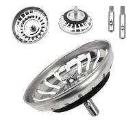 Tapón universal para fregadero de 80 mm, tapón de desagüe de acero inoxidable, colador, colador, tapón para fregadero de cocina (1 unidad)