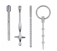 Tapón uretral de metal, juego de 4 piezas para principiantes, entrenador uretral, tapón para el pene, juego SM Bondage, masaje de próstata para hombres, masturbación, juguete