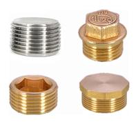 Tapones ciegos de latón, Conector rápido de latón con rosca macho y hembra, tapón extremo hexagonal, 1/8-1 pulgada(1l8 Male,5pcs)