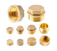 Tapones ciegos de latón, Tapón de latón con cabeza hexagonal roscada BSP, varios tamaños(G1 Male Thread)