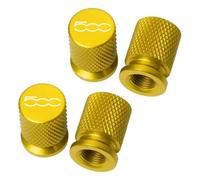 Tapones Coche Rueda Para Fiat Para Abarth 500 | A Prueba De Polvo E Impermeable Aleación De Aluminio Accesorios Tapones De Válvula Para Neumáticos(Oro)