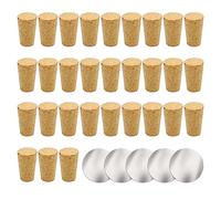 Tapones cónicos y 5 tapones para vino, tapones de botella de vino, tapones cónicos de corcho natural, tapones de botella de madera para botellas de vidrio de cerveza de vino