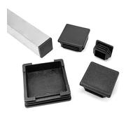 Tapones cuadrados para tubos, 15 x 15 mm, plástico negro, insertos de agujero de tubo para muebles, mesa, silla, patas, cubierta de suelo, 1000 unidades