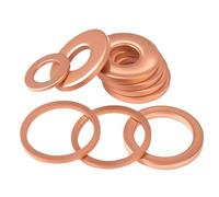 Tapones de aceite de cobre puro sólido, arandelas de sellado, junta tórica, espaciadores planos de sumidero de motocicleta M5 M6 M8 M10 M12 M14 M16 M18 M20 M22 M24(M14x18mmx1mm,50Pcs)